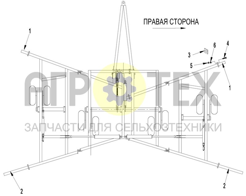 Чертеж Узел бруса дисковой батареи (TD500.02.000Ф)